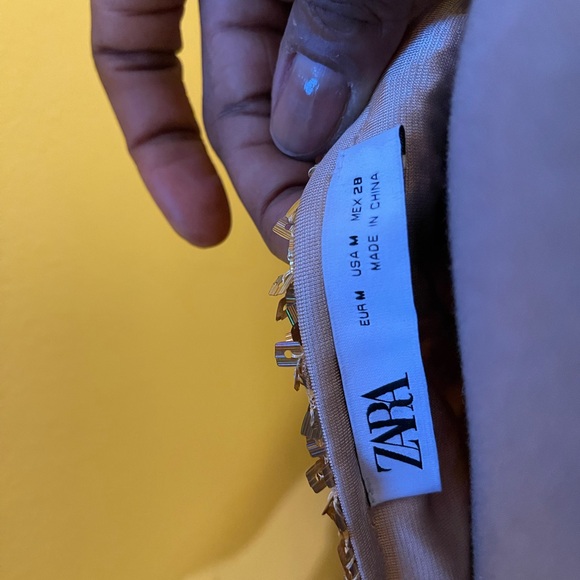 Gold Zara women’s midi sequined dress - Picture 6 of 13